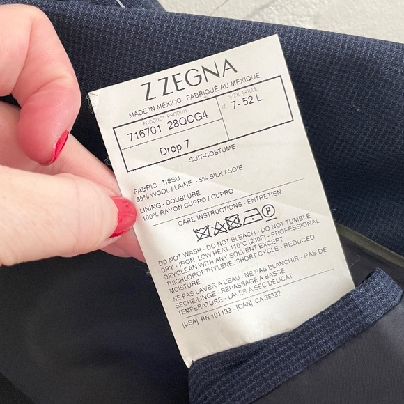 Ermenegildo Z Zegna Men’s Suit Blue Formal Wedding Event Business Casual Sz 52L - Picture 9 of 16